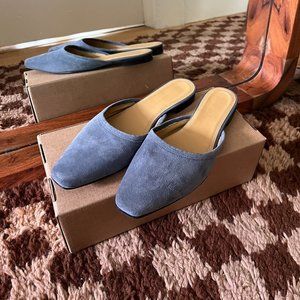 Jack Erwin blue suede slip-on flats